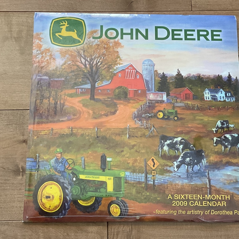 John Deere Green and Yellow Farm Scene Calendar
